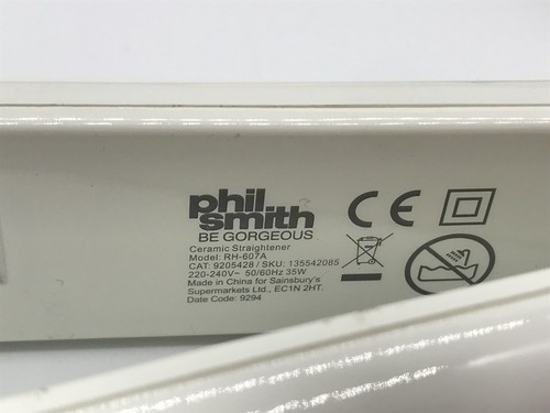 Phil Smith RH-607A Ceramic Rapid Heat Hair Straightener - White - Picture 5 of 6
