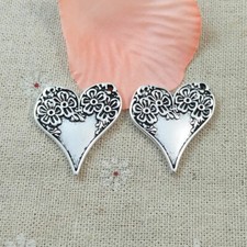 Free Ship 30 Pcs Tibetan Silver Flower Heart Charms Pendant 30X26X3MM L-5292