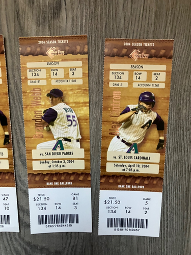 5 - 2004 MLB AZ Diamondbacks Game Tickets/All StarBallot/Park Pass ALBERT PUJOLS - Picture 9 of 10