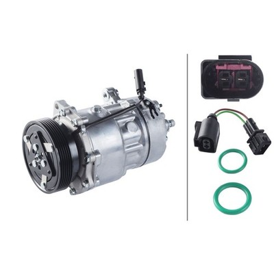 Klimakompressor 12 V Ø 119 mm HELLA Thermo-Expertise für u.a. VW TRANSPORTER