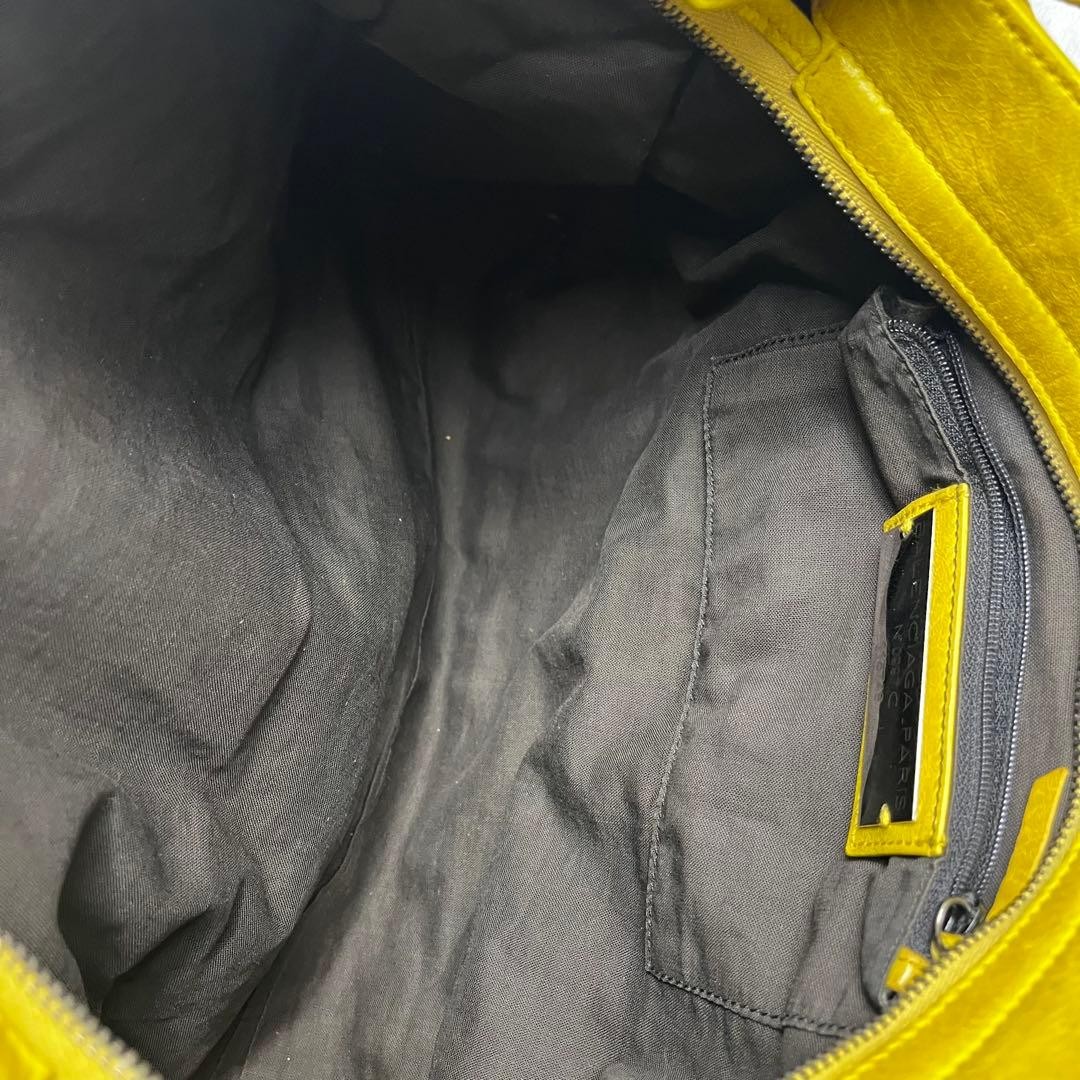 BALENCIAGA Classic City Shoulder Handbag 2Way Yellow Leather 115748 Authe