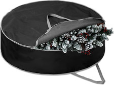 1 Pc 60" Christmas Wreath Storage Bag Zippered Garland Holiday Container with Re