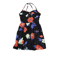 American Eagle Women's Size XS Fit & Flare Dress Black Knee Length Casual Pol