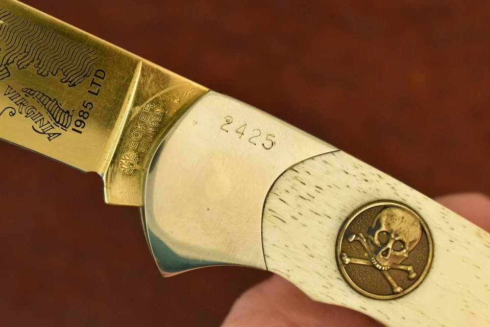 CUCHILLO BOKER TREE MARCA SOLINGEN ALEMANIA HUESO LISO BARBANEGRA BLOQUEO (24312) Foto 4 de 4