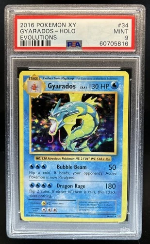2016 Pokemon XY Evolutions Gyarados Holo #34/108 PSA 9