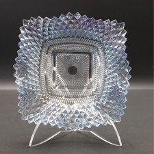 Vintage Indiana Glass Company Blue Square Candy Dish