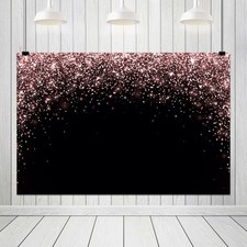 Rose Gold Black Backdrop 8x6 Ft Pink Glitter Bokeh Photography Background Prop