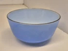 Rare Vintage FIRE KING ANCHOR HOCKING Bowl Blue Black Rim 8"