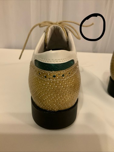 Golf Copenhagen Women’s Golf Shoes EU 38.5 US 8, Cleats, Gold, Made In Denmark - Picture 13 of 13