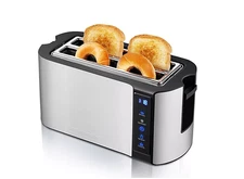 Elite Gourmet 4-Slice Long Slot Toaster - Stainless Steel Finish