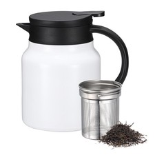 1000ml Coffee Carafes Insulated, Tea Thermo with Infuser, White