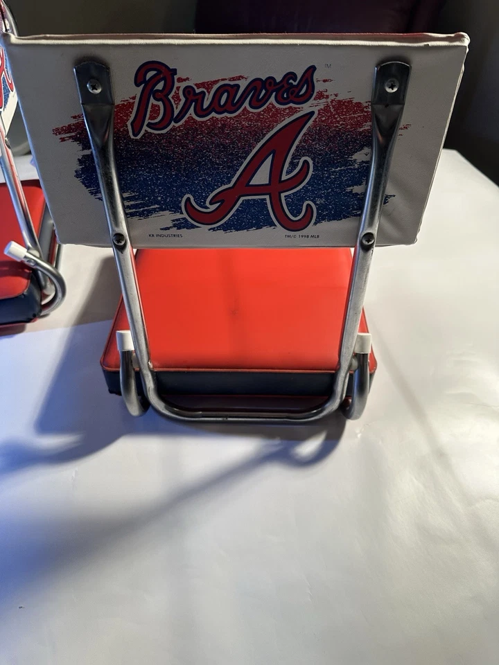 Par de 2 cojines para silla bleacher Atlanta Braves 1998 vintage MLB Foto 4 de 4
