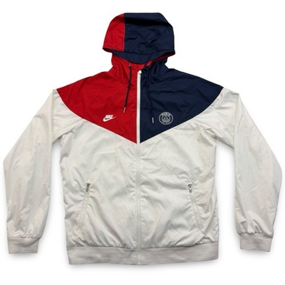 Nike Paris Saint-Germain PSG Windrunner Jacket Mens Medium White Red Blue 2019