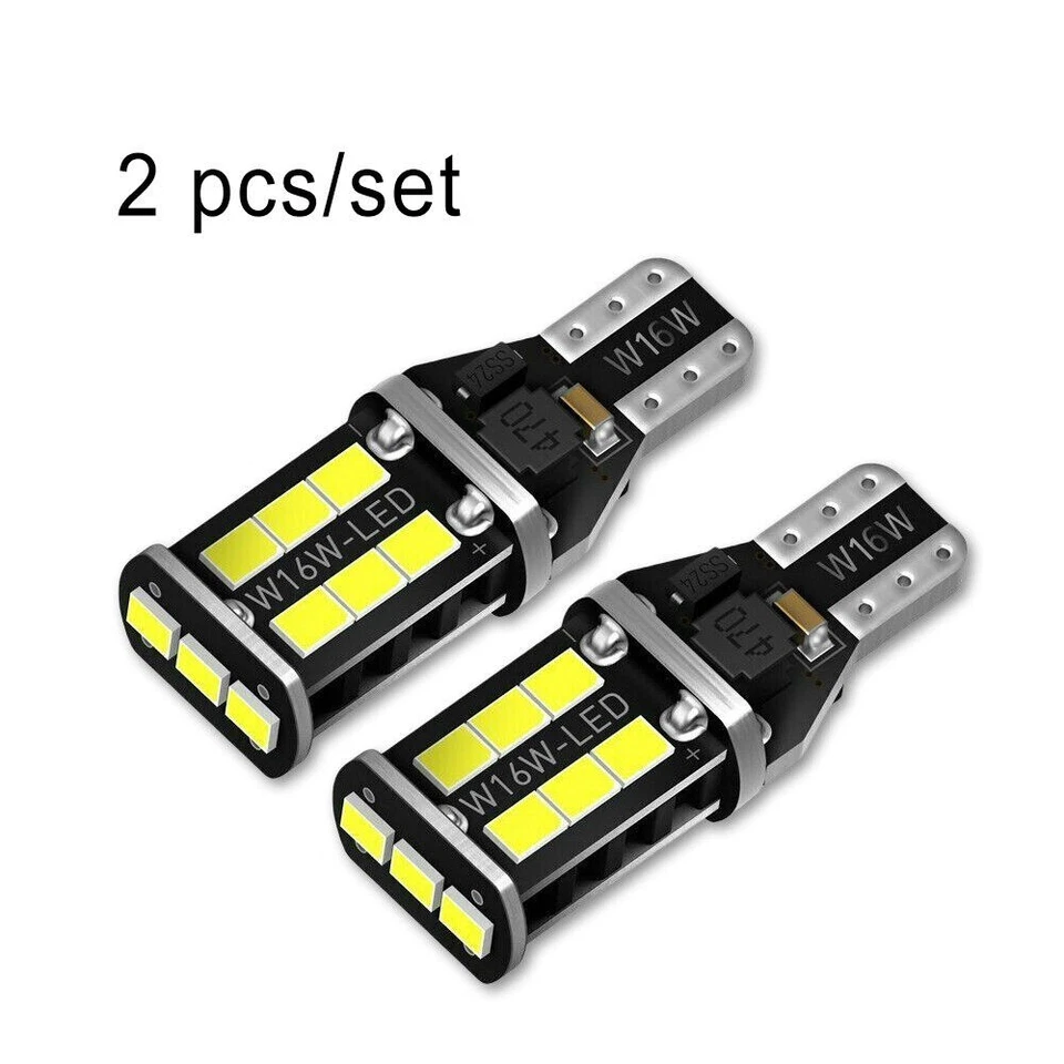 For Bmw Upgrade 2x T15 W16w 6000k Canbus Car Led Reverse Light Bulbs 12v - Image 2 of 4