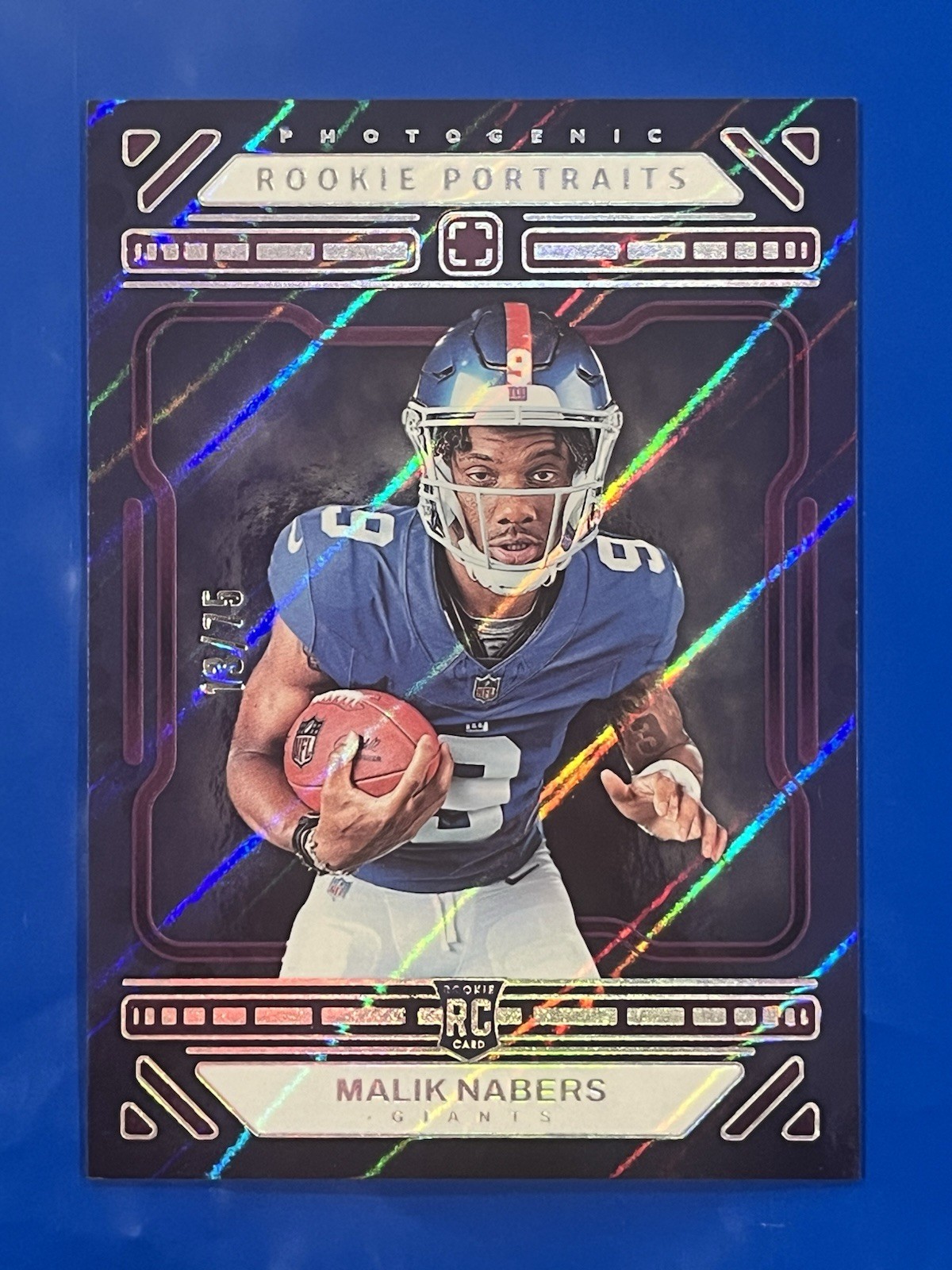 2024 Panini Photogenic #198 Malik Nabers Rookie Portraits Purple /75 - Giants🔥
