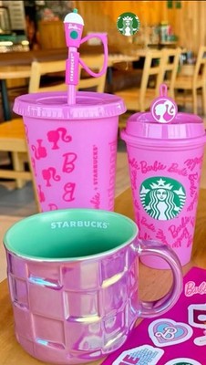 Starbucks X Barbie Reusable Cup Size 16 oz + Cup Sleeve + Stopper