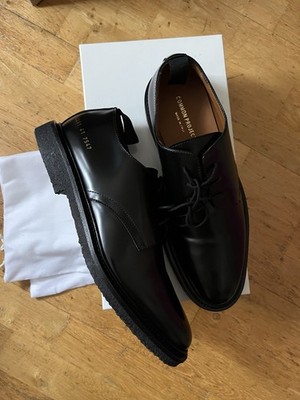 Common Projects Standard Derby schwarze Lederschuhe Größe 41 nagelneu