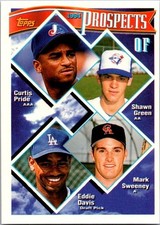 1994 Topps Prospects (OF): Curtis Pride, Shawn Green, Eddie Davis, Mark Sweeney