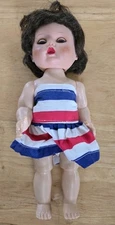 R&B Doll Co. Vintage Doll Sleepy Eyes Jointed 11" With Clothing And Underwear 