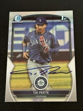 Tai Peete Signed Autographed 2023 Bowman Draft Chrome Refractor 1st Card #BDC-28