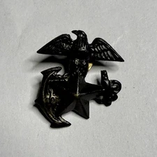 Korean Vietnam War ROK Marine Corps Hat Badge Screwback Original