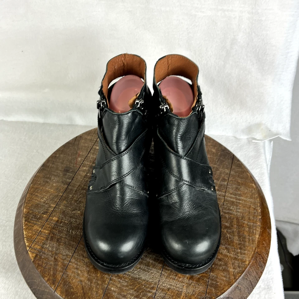 Botines SixtySeven Mujer 8 Margaritas Flotador Tobillo Cuero Negro Cremallera Lateral Foto 3 de 4