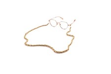 Eyeglasses Chain, White  Gold Link Leather Chain, Sunglasses Chain, Strap