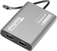 Plugable USB C to HDMI Adapter, Dual Monitor 4K 60Hz for Apple Mac M1/M2/M3