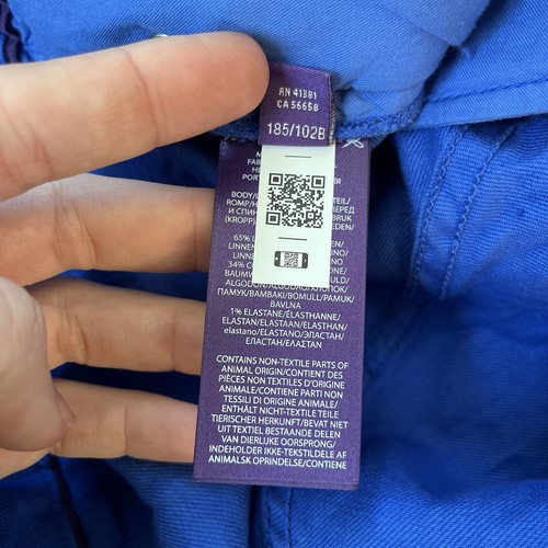 Polo Ralph Lauren Purple Label Pants Men 40x34 Blue Linen Blend Slim Fit NWT - Picture 14 of 22