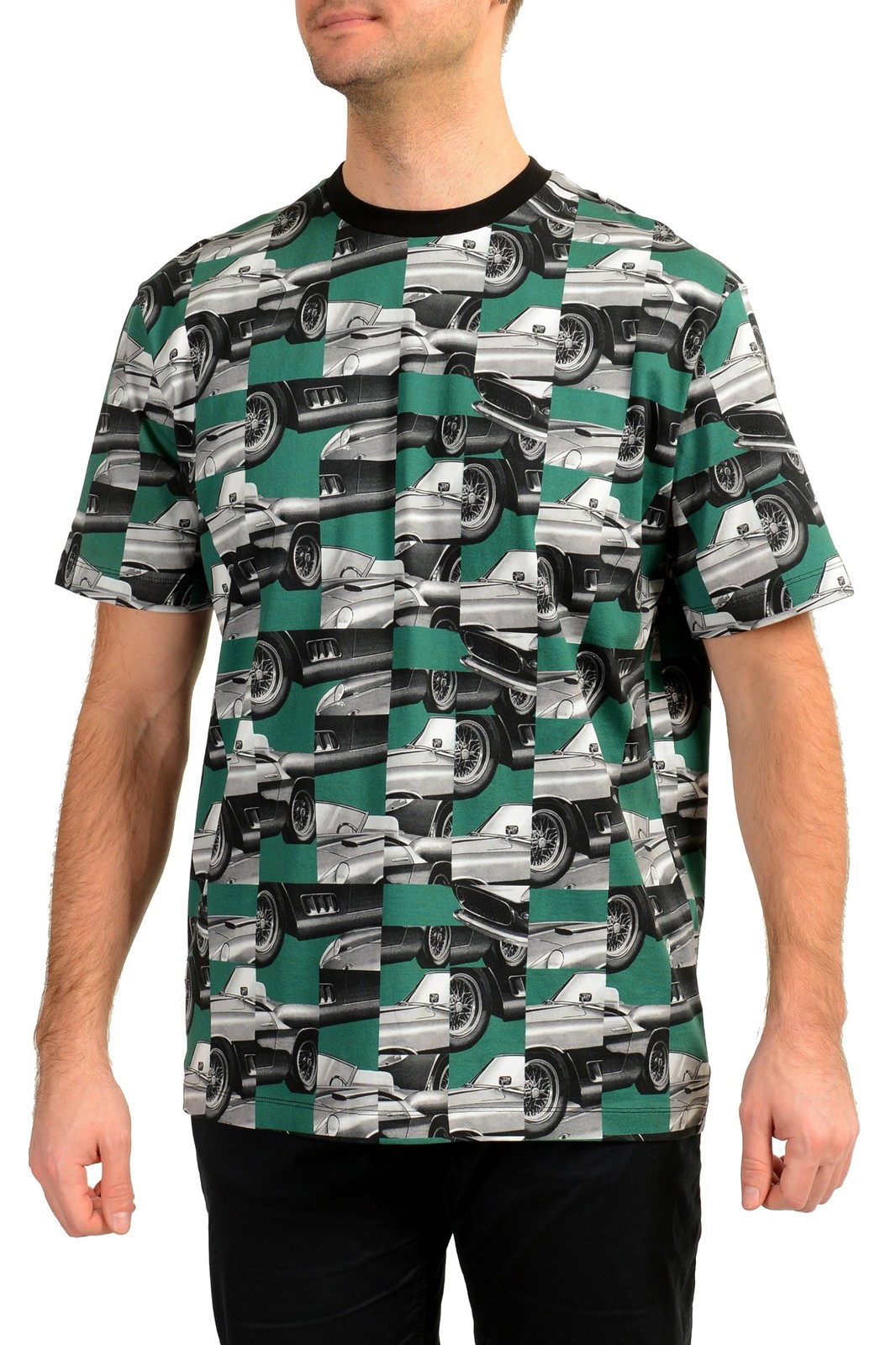 Жидкая хлопковая футболка Scuderia Ferrari с многоцветным принтом и круглым вырезом горловины и коротким рукавом