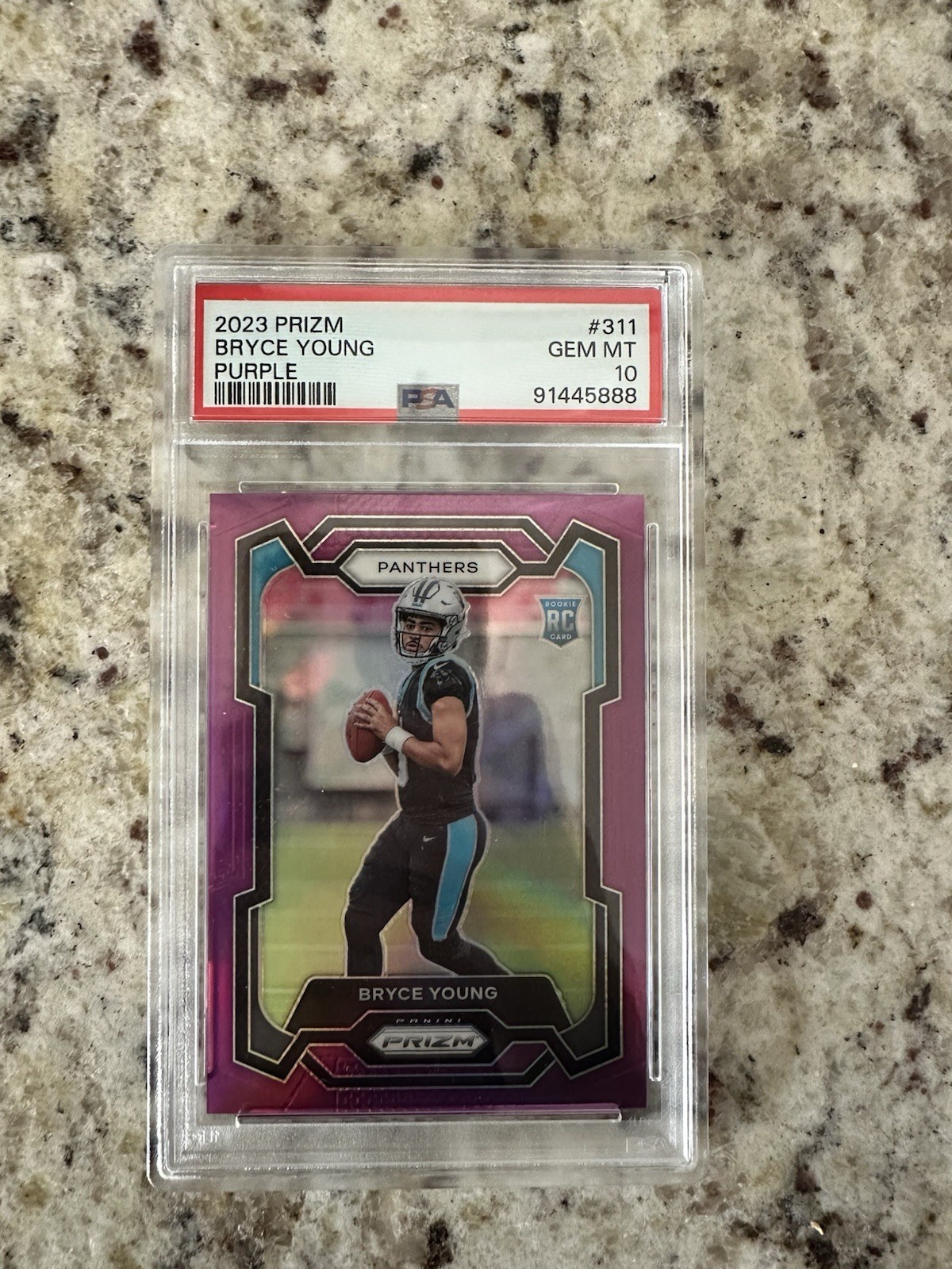 2023 PANINI PRIZM #311 BRYCE YOUNG PURPLE RC ROOKIE /125 PSA 10