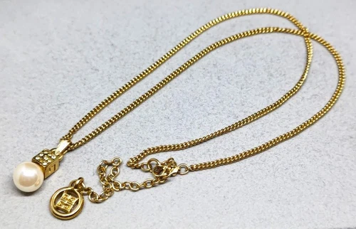 Collana Givenchy perle strass logo G colore oro 40449