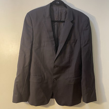 Hugo Boss Mens 42R Charcoal Gray 100 Virgin Wool Blazer Sport Coat EU 52