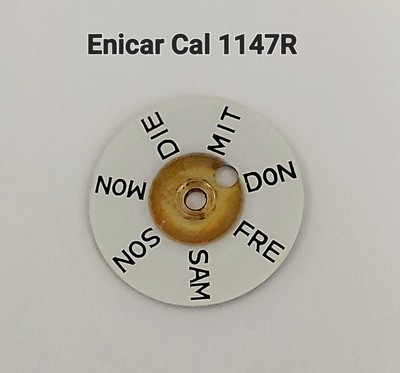 ENICAR Tagscheibe, Day Disc, Weiß Cal.1147 1147R Part. 2561 Top-Zustand 