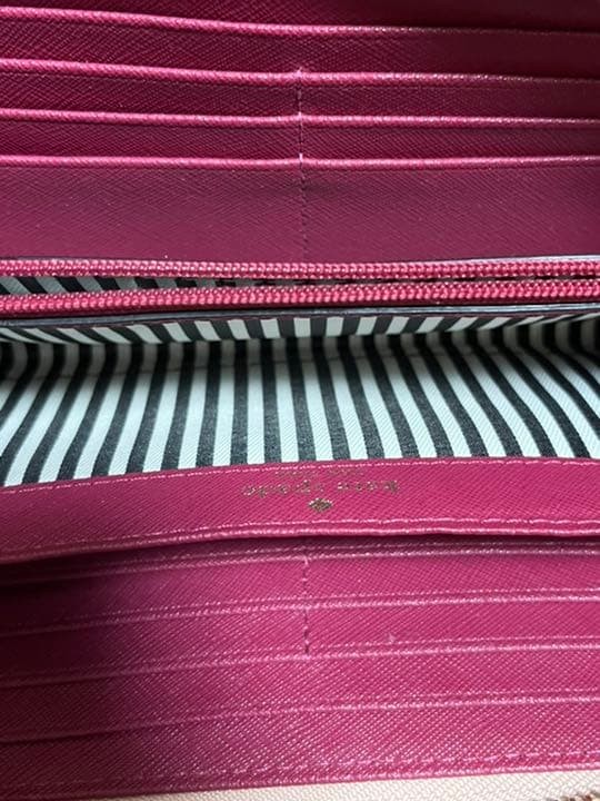 KATE SPADE Long Wallet Bicolor Pink Silk Excellent with Box thumbnail 4