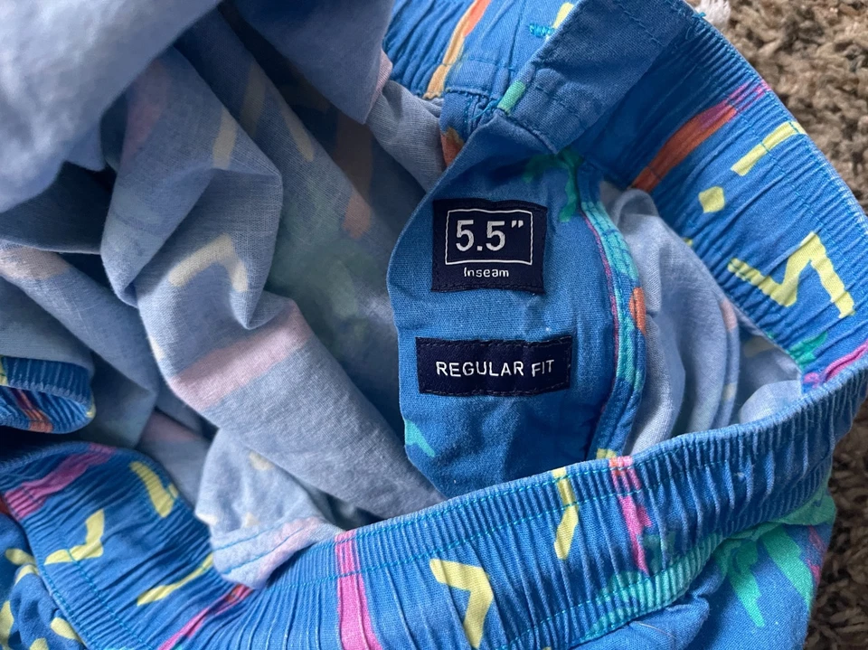 Pantalones Cortos Chubbies Para Hombre Medianos Azul 5" Cintura Elástica Cordones Tropicales Foto 4 de 4