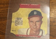 Vintage 1950s Johnny Sain Braves Bread for Energy die-cut Yellow SSP Rare
