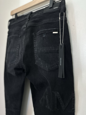Authentic $990 Retail Brand New AMIRI Black Stacked Jeans Big Logo