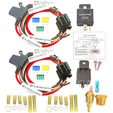 Dual Electric Fan Relay Kit Radiator Electric Cooling Fan Thermostat Kit Tempera