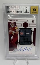 2022 National Treasures NFL Rookie Laundry Tag Sam Howell 1/1 BGS 9 Auto 10!