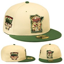 New Era Minnesota Twins Cooperstown Cream Fitted Hat MLB 14 ASG Side Patch Cap