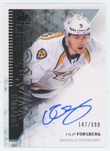 2013-14 SP AUTHENTIC Filip Forsberg FUTURE WATCH RC ROOKIE AUTO /999