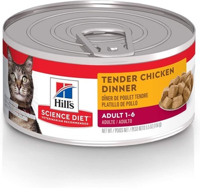Hill's Science Diet Adult Tender Chicken Dinner Wet Cat Food, 5.5 oz, Case of 24