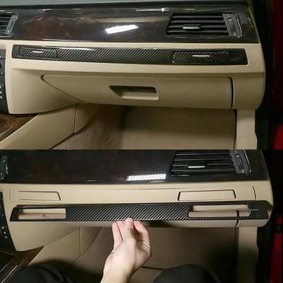 3PCS For BMW 3 Series E90 E92 E93 Carbon Fiber Water Cup Holder Frame Cover Tr9n