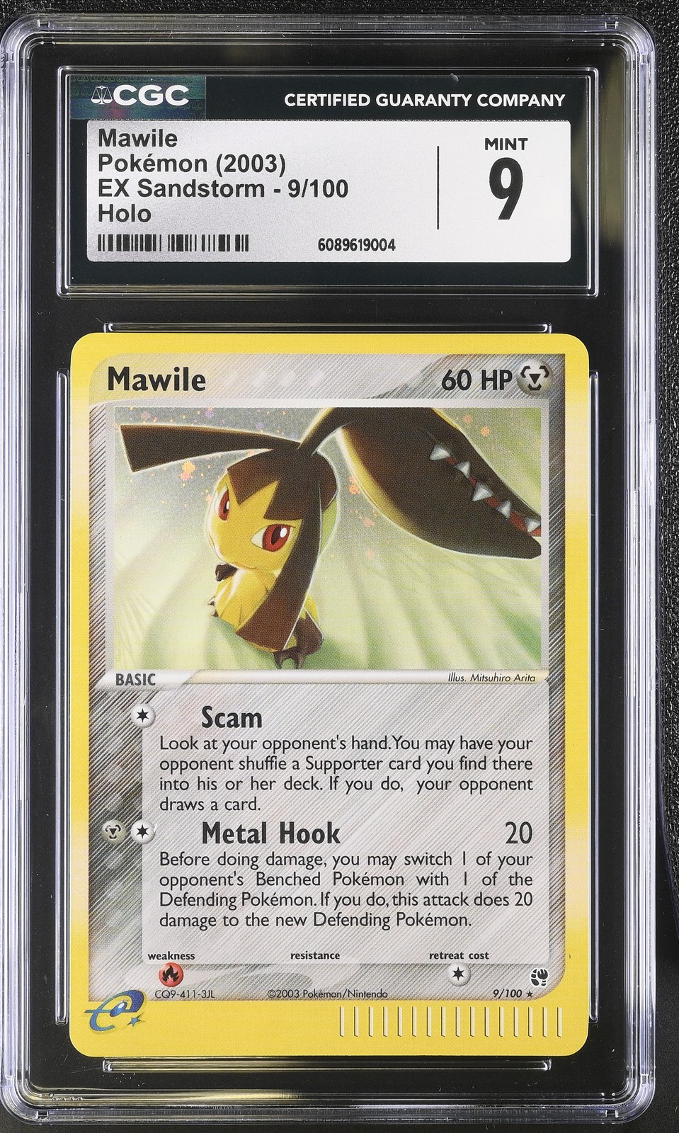 CGC 9 MINT Mawile 2003 EX Sandstorm 9/100 Holo Pokemon Card