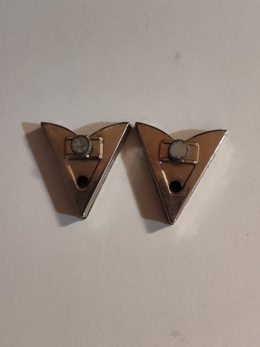 Vintage Southwestern Silver Tone Horseshoe Collar Tips Cuffs Corners - Picture 2 of 4