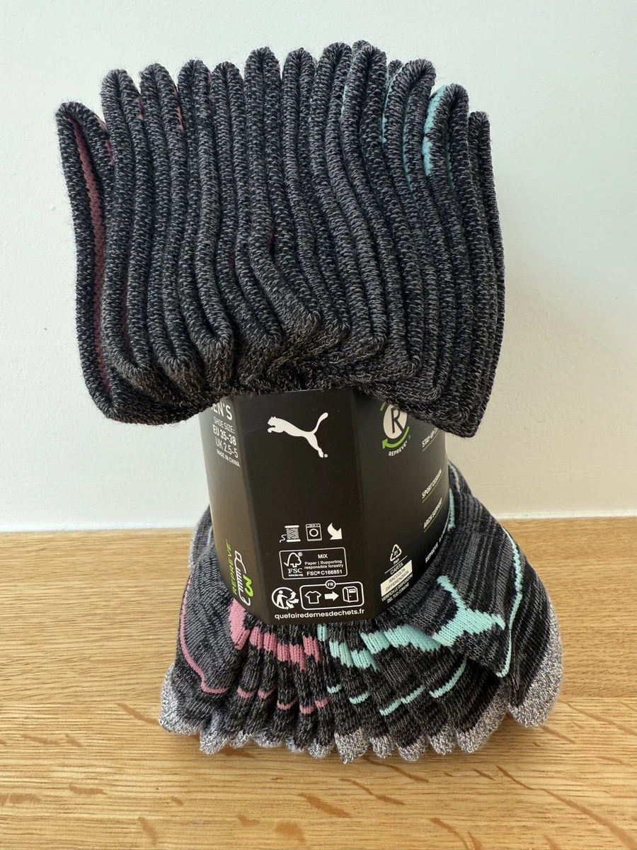 Puma Repreve 12 Pairs Women’s Low Cut Socks - Size UK 2.5-5 - Dark Grey - New