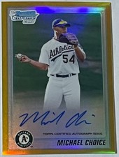 2010 Bowman Chrome Prospects Autographs Michael  Choice Gold Refractor 27/50
