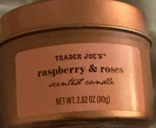 NEW TRADER JOE’S RASPBERRY & ROSES SCENTED MINI CANDLE 2.82 OZ