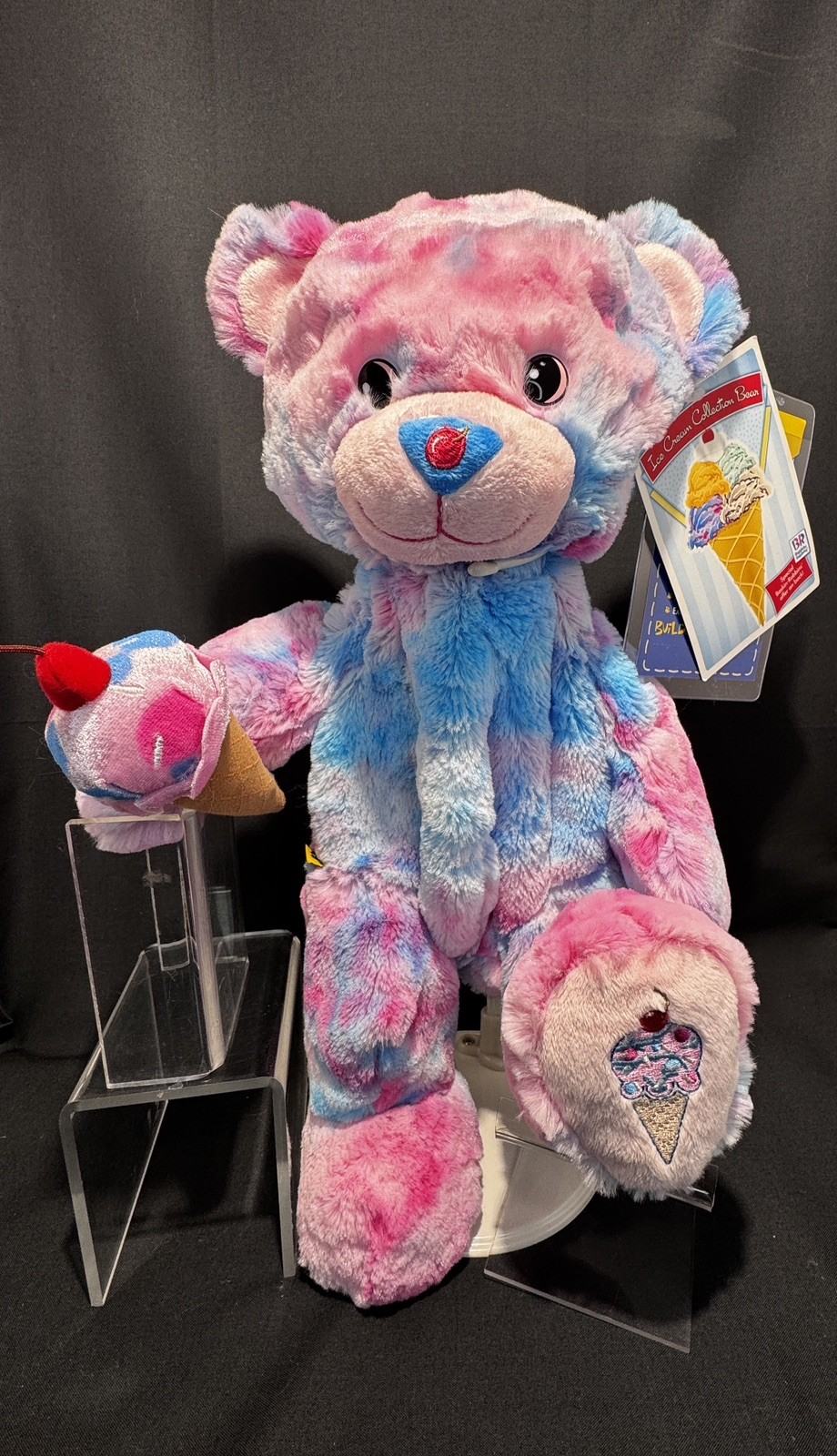 Rare UNWT Build-A-Bear Bubble Gum Baskin-Robbins Ice Cream Bear LTE 2010